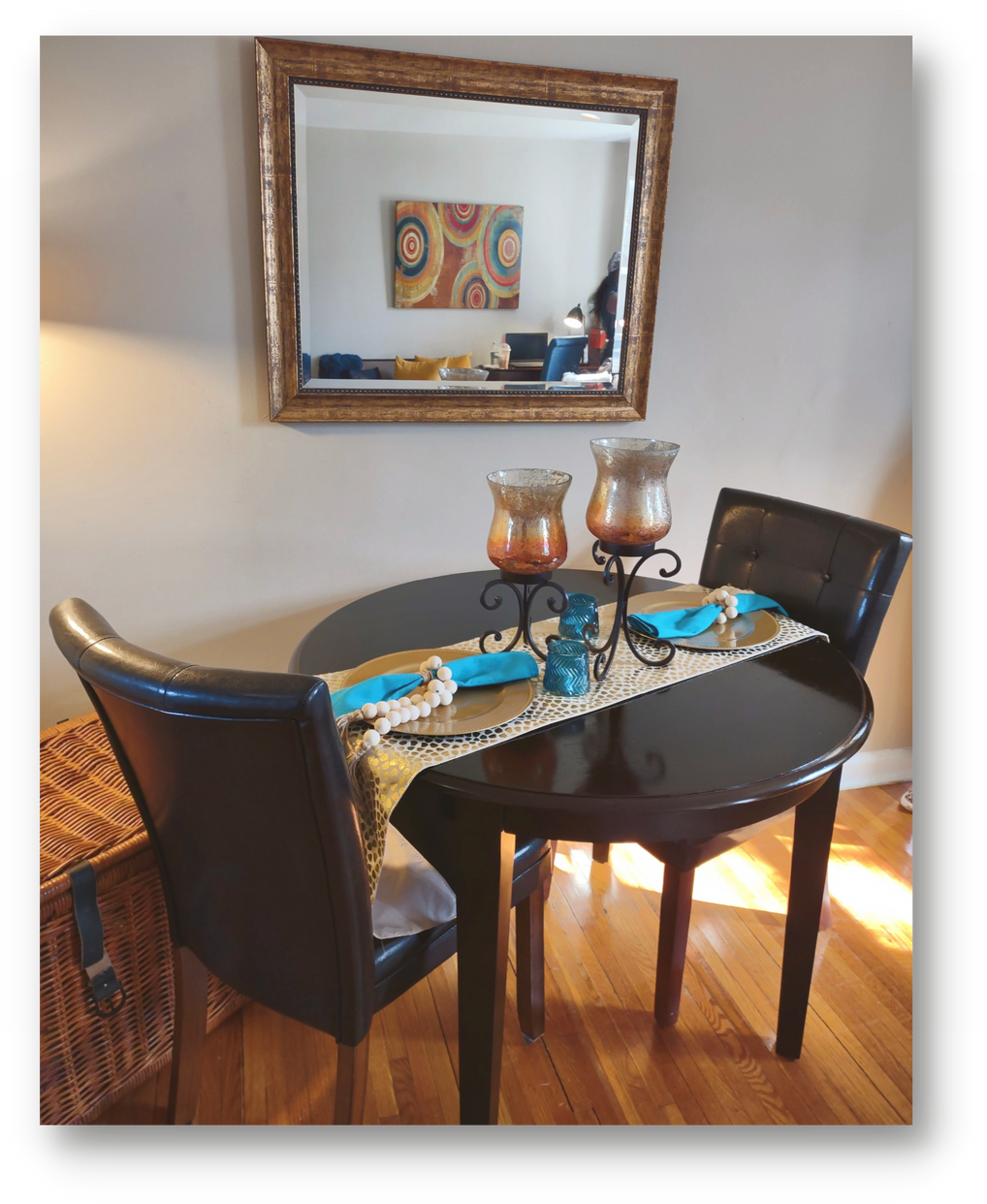 Cozy Space Sprucer Interior Designer and Decorator Apartment Dining Room After Decorating Budget-friendly 